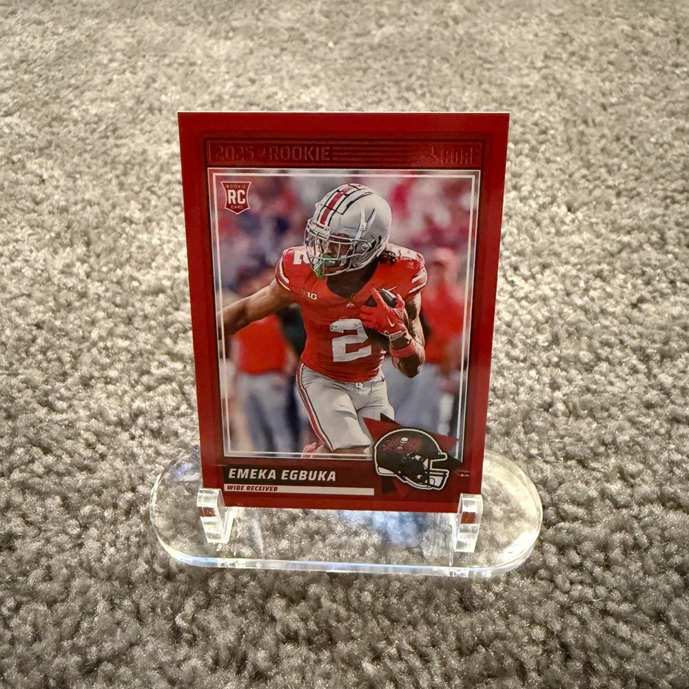 Panini Score 2025- Emeka Egbuka Rookie Red Parallel Football Card 🔥